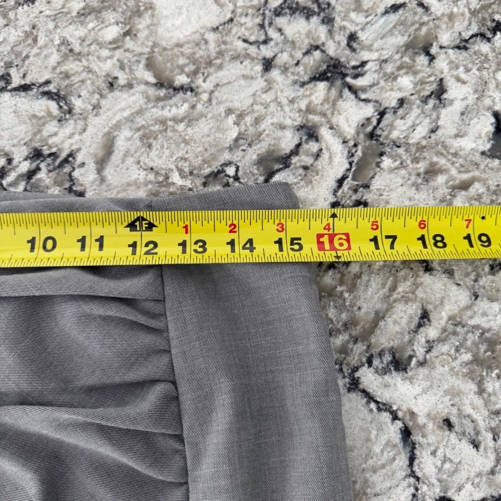 Cartonnier Anthropologie Pencil‎ Power Skirt Gray Ruched Tencel Blend Size 8